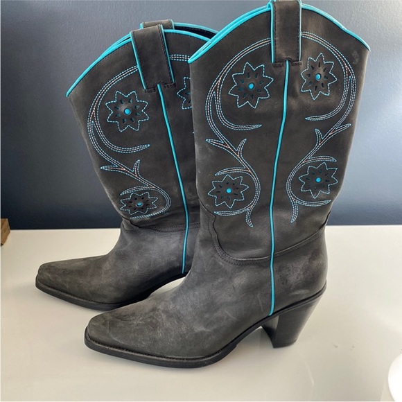 Franco Sarto Shoes - Franco Sarto Gray and Blue Heeled Boots